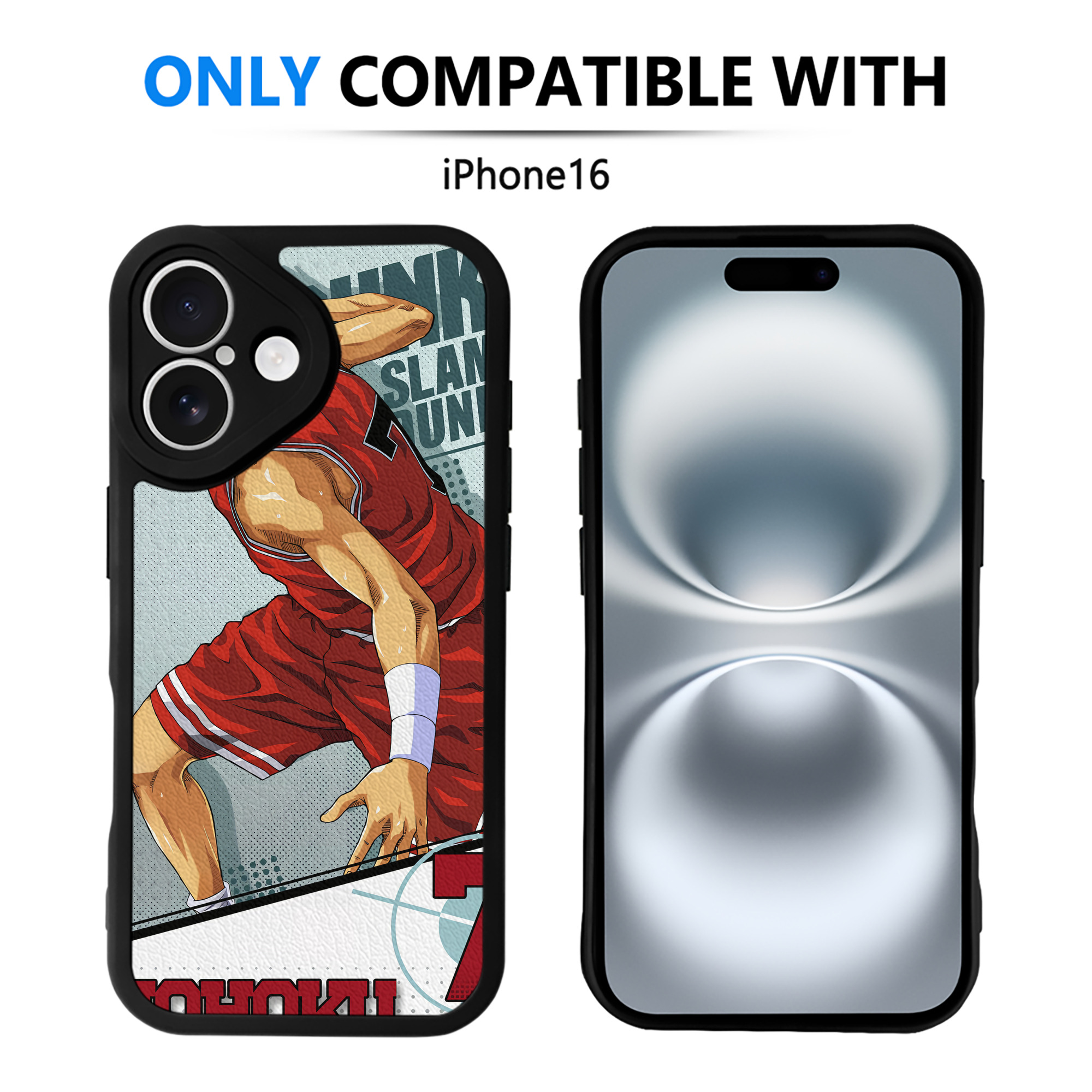 （画像用） SLAM DUNK／スラムダンク 【iPhone 16シリーズ対応】シリコンスマホケース（レザー調） 材質：シリコン